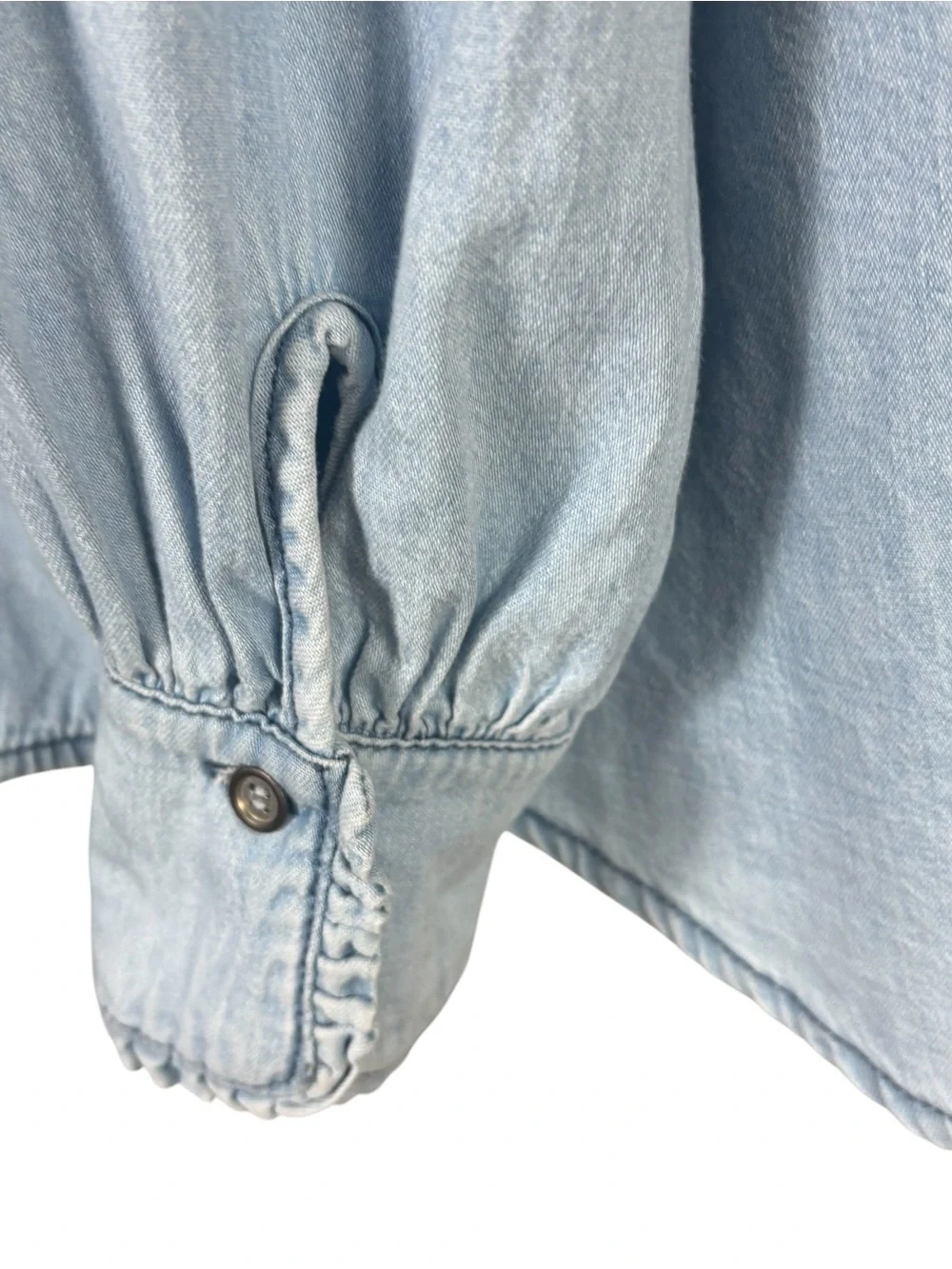 Free People Denim Dreaming Pullover Oversized Chambray Top Coastal Boho Blouse S
